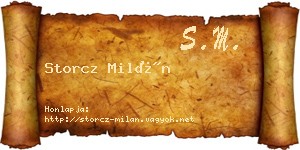 Storcz Milán névjegykártya