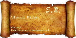 Storcz Milán névjegykártya