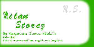 milan storcz business card